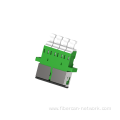 LC Quad Fiber Optic Adaptor With Flange With Metal Shutter